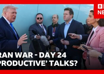 Trump says US and Tehran have held talks on day 24 of Iran war | BBC News