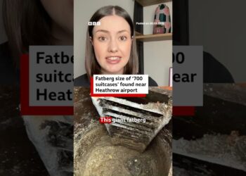 Fatberg size of ‘700 suitcases’ found near Heathrow airport. #Fatberg #Heathrow #BBCNews