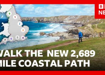 World’s longest coastal path opens in England | BBC News
