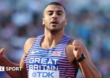 Adam Gemili in a Team GB running vest