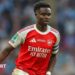 Bukayo Saka playing for Arsenal