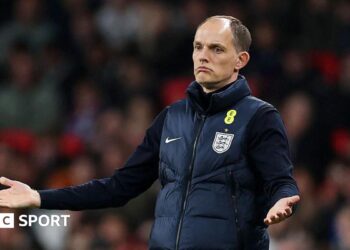 Thomas Tuchel on the touchline at Wembley.