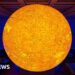 Giant glowing sun sculpture goes on show in Birmingham