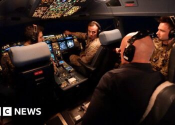 Inside the cockpit of RAF tanker during defensive mission against Iranian drones