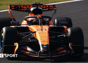 McLaren's Oscar Piastri during second practice for the Japanese Grand Prix