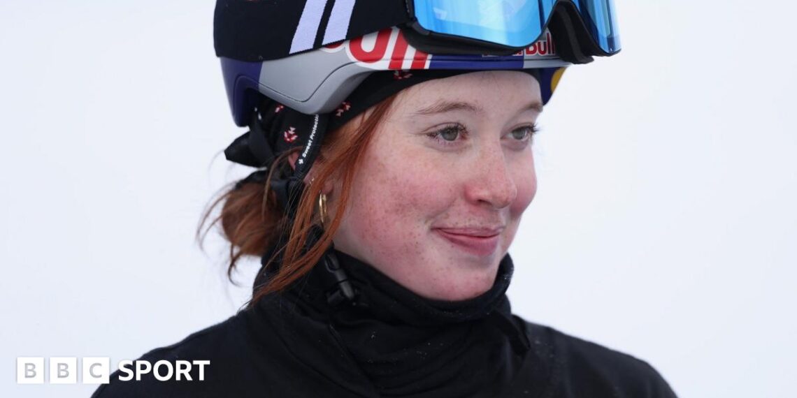 Kirsty Muir wearing a ski helmet