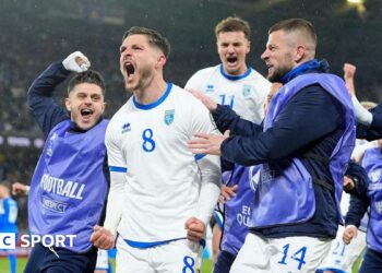Kosovo players celebrate