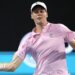 Jannik Sinner plays a forehand during his Miami Open semi-final win