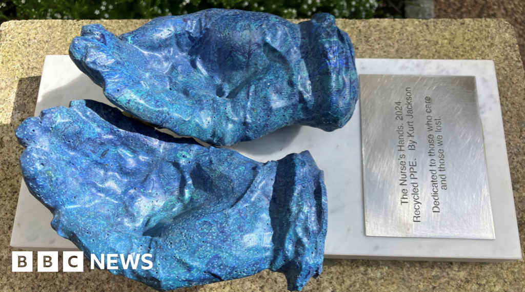 PPE sculpture for Cornwall hospital marks Covid anniversary
