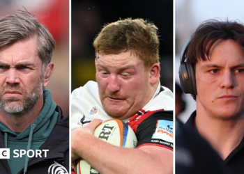 Geoff Parling, Rhys Carre and Tom Hooper