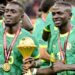 Senegal players celebrate with the Africa Cup of Nations title