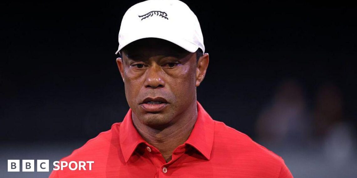 Tiger Woods in action at the TGL Indoor finals