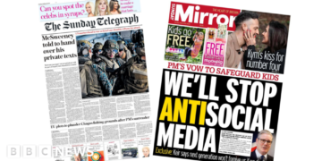 'US marines head to war' and 'We'll stop antisocial media'