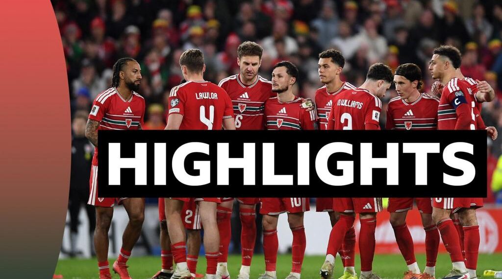 Wales team with highlights graphic