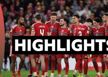 Wales team with highlights graphic