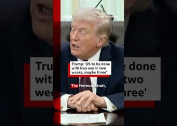 “US to be done with Iran war in two weeks, maybe three”, President Trump says. #Iran #BBCNews