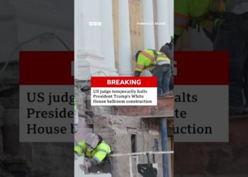 Judge temporarily halts President Trump’s White House ballroom construction project. #BBCNews