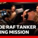 Inside RAF refuelling tanker during mission against Iranian drones | BBC News