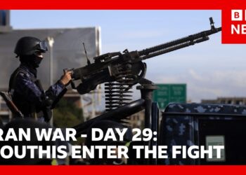 Houthis launch first attack on Israel as war enters second month | BBC News