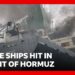 Three commercial ships damaged by ‘unknown projectors’ in Strait of Hormuz | BBC News