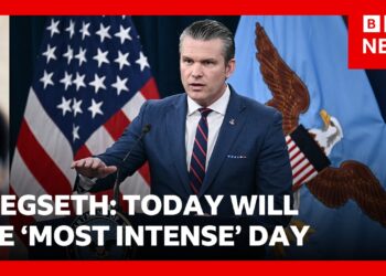 Today will be ‘most intense’ day of US attacks on Iran, says US defence secretary | BBC News