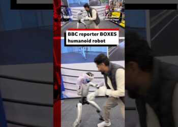 BBC reporter boxes humanoid robot. #Robot #Boxing #BBCNews
