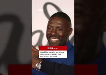 Idris Elba uses his waxwork to unlock his phone. #IdrisElba #Waxwork #BBCNews