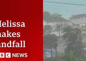 Hurricane Melissa makes landfall in Jamaica with violent 185 mph winds | BBC News