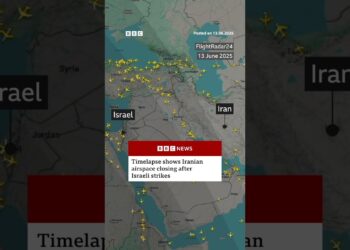 How Iran’s airspace closed after Israel attacks. #Israel #Iran #BBCNews