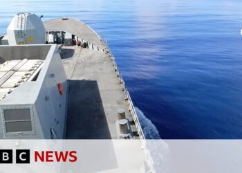 On board Royal Navy ship as it faces Houthi attacks | BBC News