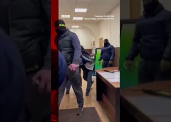 Russia concert hall attack suspects dragged into Moscow court. #Shorts #BBCNews