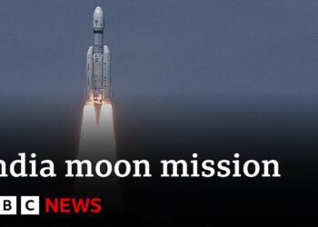 India moon mission rocket blasts into space – BBC News