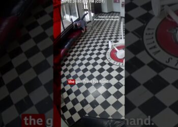 Moment gunman tackled by school principal in Oklahoma. #Oklahoma #CCTV #School #BBCNews