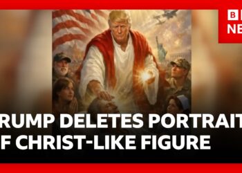 Trump deletes portrait as Jesus Christ figure – after feud with Pope over Iran | BBC News