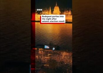 Thousands celebrated overnight after Viktor Orbán conceded defeat after 16 years. #Hungary #BBCNews