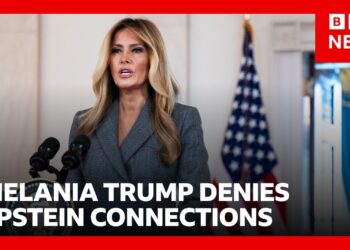 Melania Trump says rumours linking her to Epstein ‘need to stop’ | BBC News