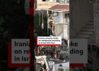 Four killed in Iranian missile strike on residential building in Haifa. #Israel #Iran #BBCNews