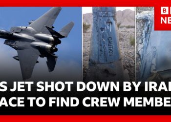Iranian and US forces race to find missing American airman after fighter jet shot down | BBC News