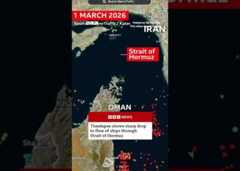 Traffic has almost halted in the waterway since the US-Israel war with Iran began. #Hormuz #BBCNews