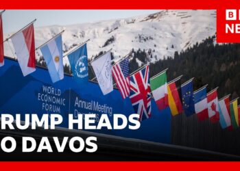 President Trump heads to Davos as Greenland tensions rise | BBC News