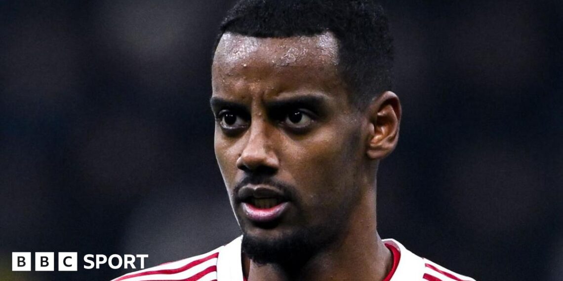 Alexander Isak during Liverpool's Champions League match Inter Milan in December 2025