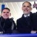 Anthony Barry and Thomas Tuchel watch a match from the stands