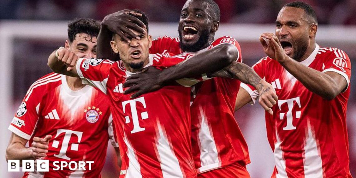 Bayern Munich players celebrate scoring against Real Madrid