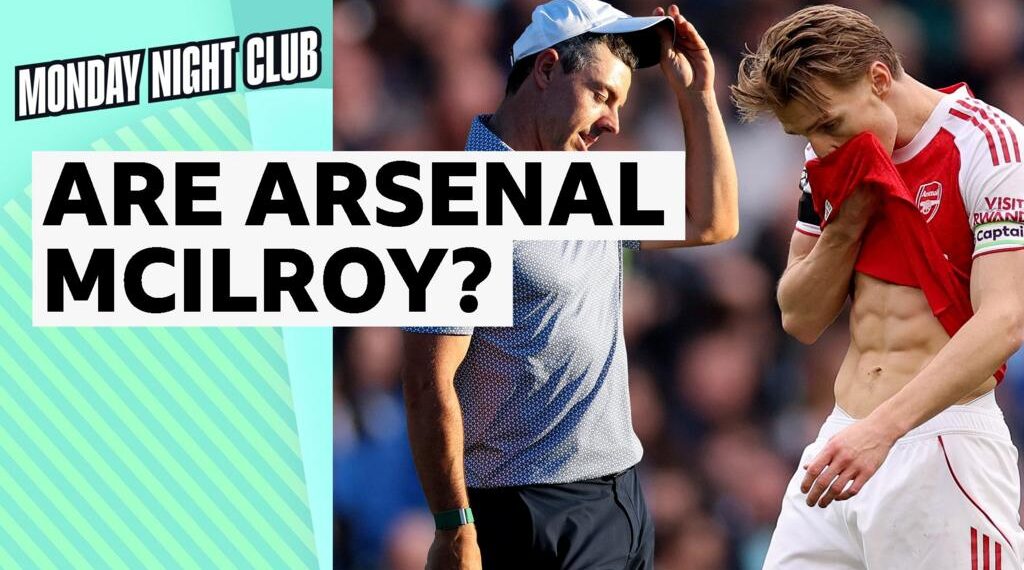 Rory McIlroy and Martin Odegaard look down in disappointment