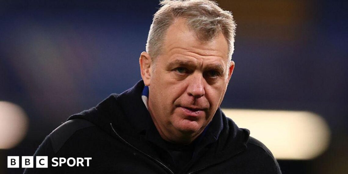 Chelsea chairman Todd Boehly looks on ahead of kick-off in the Blues' Champions League last-16 knockout match against Paris Saint-Germain at Stamford Bridge