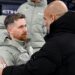 Calum McFarlane embraces Pep Guardiola after drawing at Manchester City earlier in the season