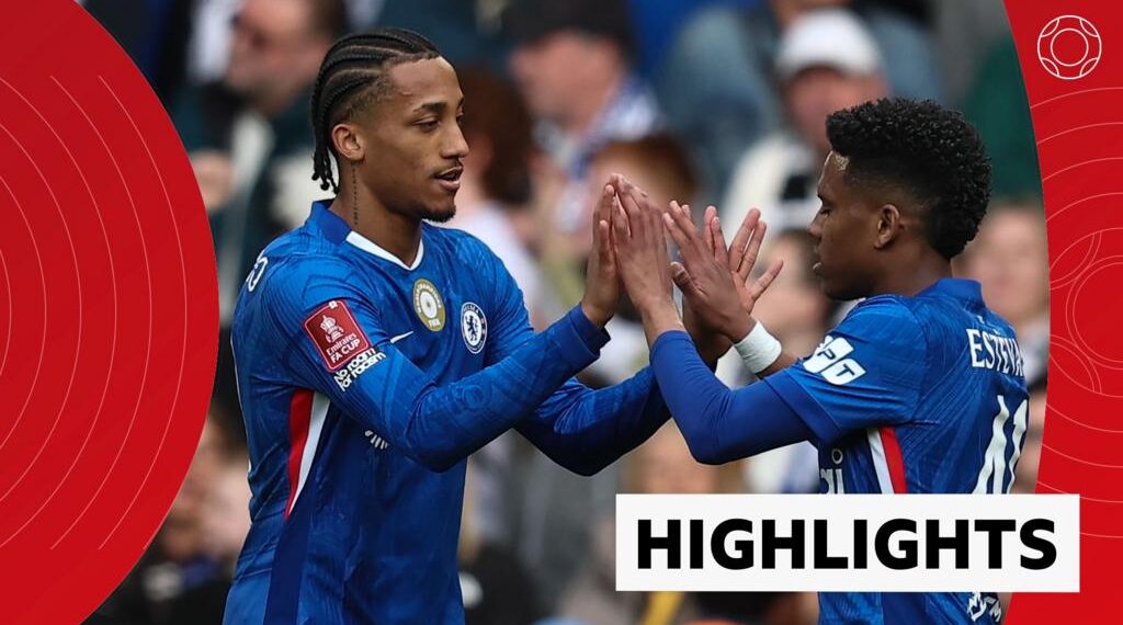 Joao Pedro and Estevao celebrate for Chelsea