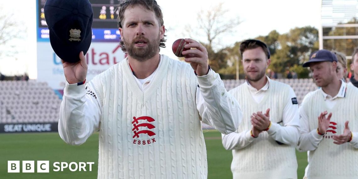 Matt Critchley celebrates taking five wickets
