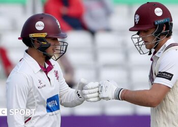 Josh Thomas and Archie Vaughan bump fists