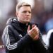 Newcastle United head coach Eddie Howe faces the away end after the game against Crystal Palace at Selhurst Park on 12 April, 2026